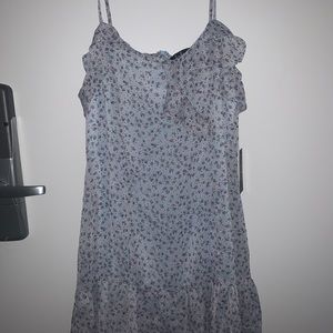 Lulus Light Blue Ruffle Floral Dress